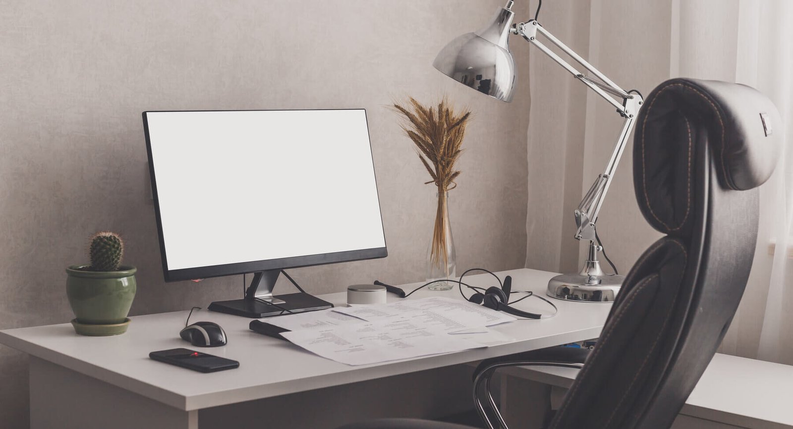 modern stylish home office workplace white black 2023 11 27 05 20 17 utc
