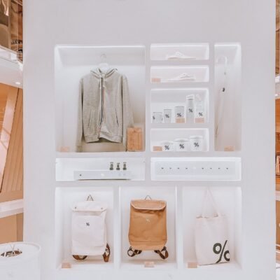 merchandise in modern minimal futuristic cafe 8jnzzen