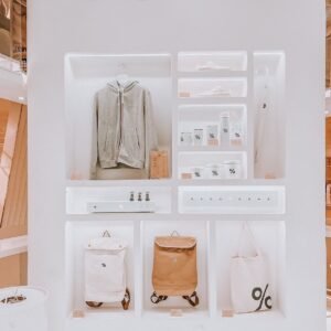 merchandise in modern minimal futuristic cafe 8jnzzen
