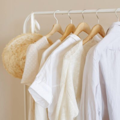 Customer experience matters: tips for enhancing online shopping. minimalistic fashion clothes on a hanger m75c4eb